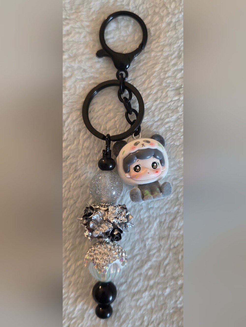 Black, Grey, & White Keychain/Bag Charm - Litter Bear